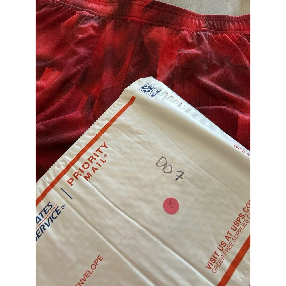 Nike Dri-FIT Basketball Shorts Red Geometric Mens Size XL